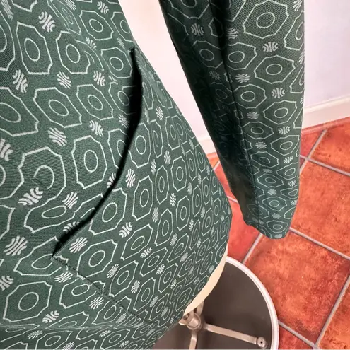 Neill Katter Unstructured Green Patterned Blazer Size 12