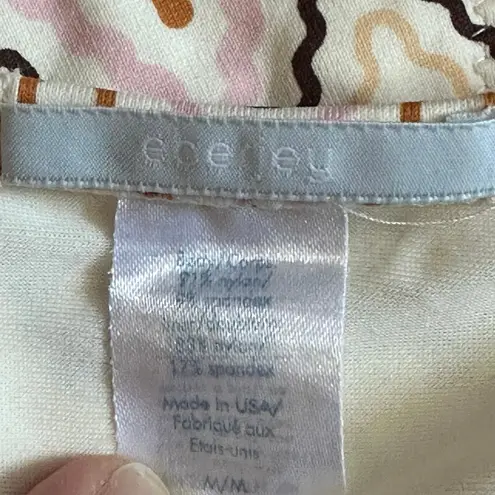 Eberjay Eberjey Pastel Pink Brown Orange Chevron Zig-Zag Striped Beaded String Bikini M