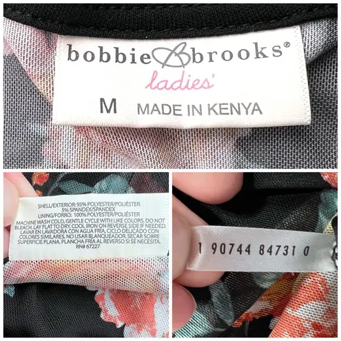 Bobbie & Brooks Bobbie Brooks Floral Bell Sleeve Blouse Sheer Layered Boho Top Size Medium