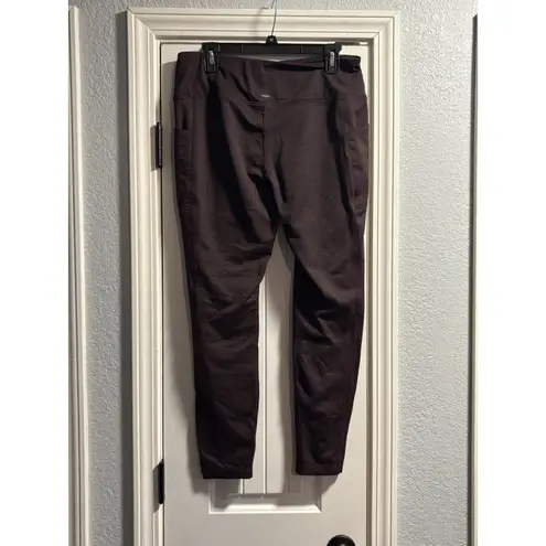 Mondetta Textured Leggings Large Fudge Combo Purple Brushed Jacquard Ankle High