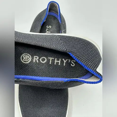 Rothy’s The Original Slip On Black Sneakers Loafers Shoes Size 7 Blue