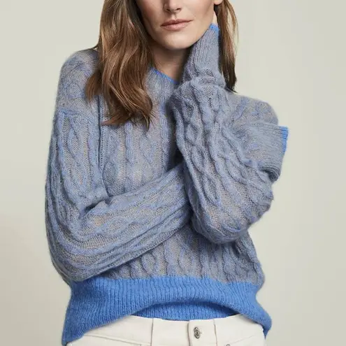 Veronica Beard Mohair & Alpaca Riola Cable-Knit Sweater Size Medium