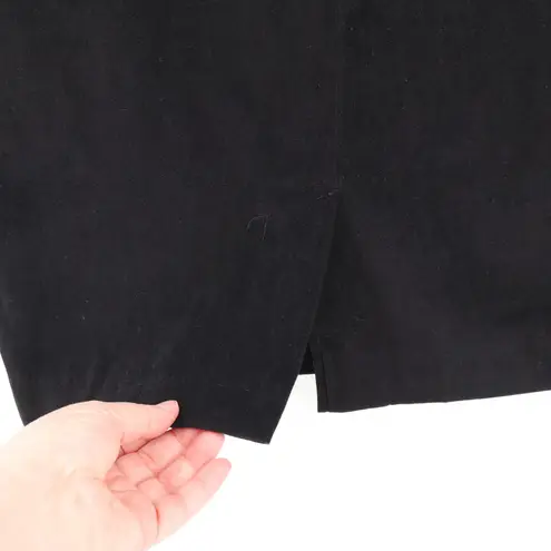 Black Vegan Suede Pencil Skirt Women Holiday Party Office Closet Staple Size 8