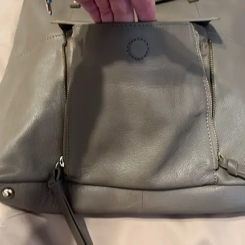 Kooba NWT large roomy lots of pockets expandable zip close satchel in taupe