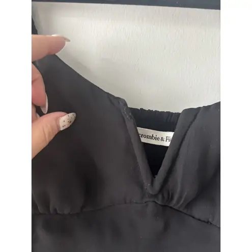 Abercrombie & Fitch Abercrombie &‎ Fitch Black Puff Sleeve Crop Top Size Small