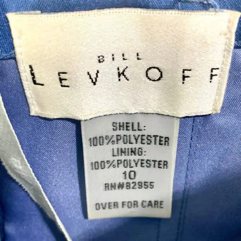 Bill Levkoff Ruched Pleated Strapless Cocktail Dress Ruffle Blue 10 Prom Hoco