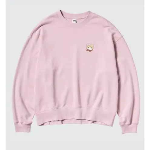 Mofusand Uniqlo Collab Printed Embroidered Sweatshirt in Pink XS