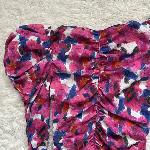 Isabel Marant Dress Mireya Ruffled Gathered Floral-Print Crepe Mini FR 38 / US 6