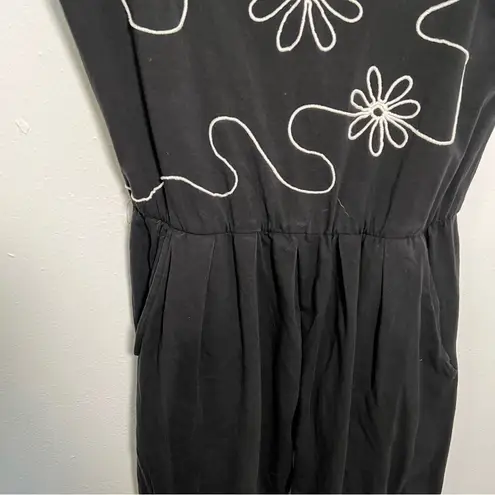 Vintage PG Collections Ginger Bort Jumpsuit Black White Embroidered