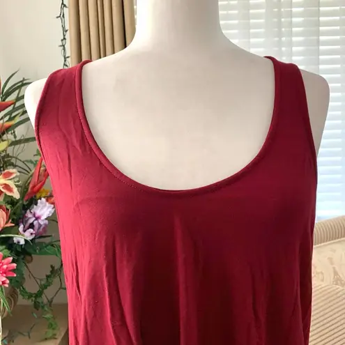 Michael Stars 3/$15 Layerd Flowy Scoop Neck Tank Top Red