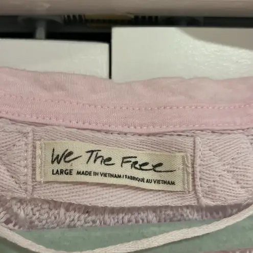 We The Free  free people ‎ Pink Crochet Sweater large
