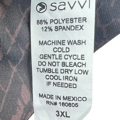 Saavi Snakeskin Open Back Sports Bra 3XL Animal Print Wide Strap Workout Fitness Brown Size undefined