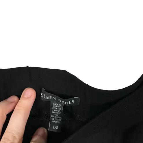Eileen Fisher  Black Pull On Viscose Jersey Crop Pants Stretch Womens Large
