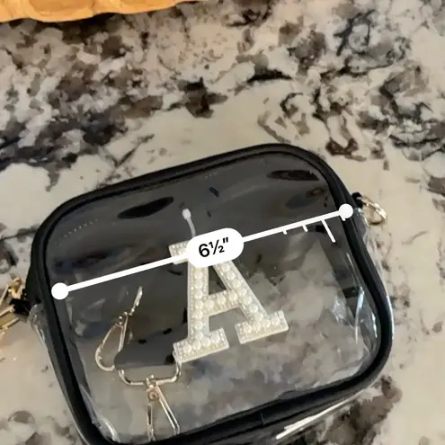 Clear Crossbody Bag Letter A Black