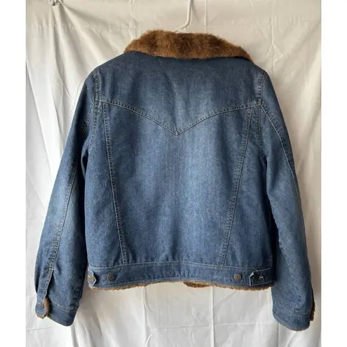 Marvin Richards Faux Fur Lined Denim Jacket Womens Size Small