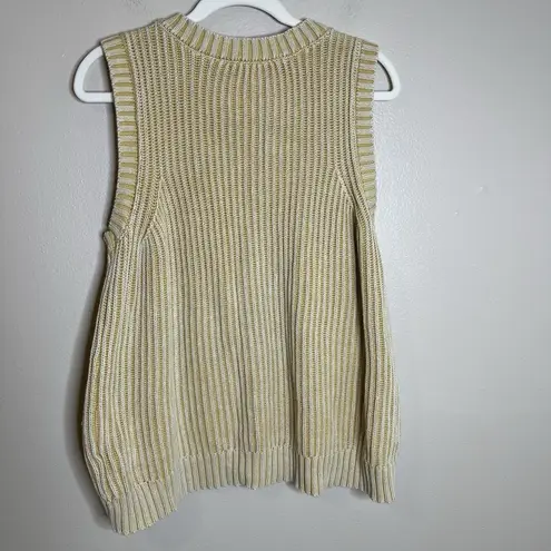 Women's Knit Sweater Vest Butter Yellow Boho Bohemian Preppy Soft Girl Chunky XL