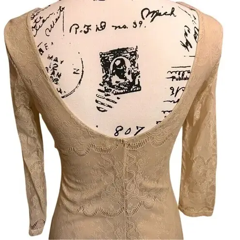 Urban Outfitters Pins and Needles Cream Lace Bodycon Dress S Bridal Mini