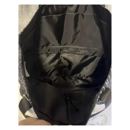 Justice Tote Bag Black White Logo Print Bottom Zip Compartment Travel New