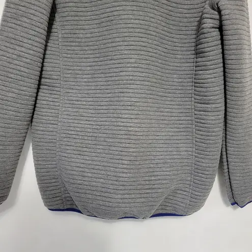 Simply Southern  1/4 Snap Pullover Sweater Gray Blue Ribbed Size Large