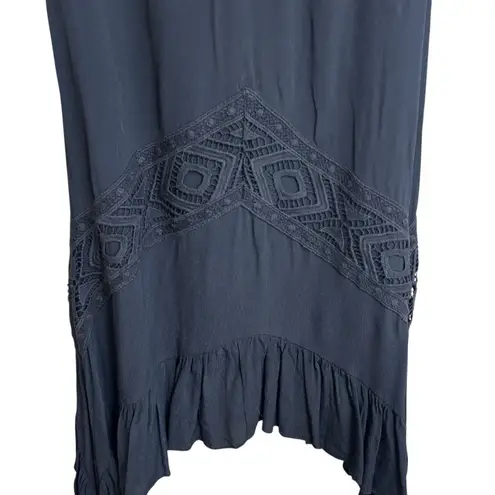 Jen's Pirate Booty Dress Womens M Black Sagrada Rising Sun Midi Whimsygoth