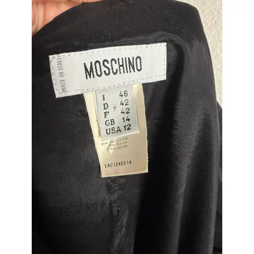 Moschino Solid Black Classic Career Office Pencil Mini Skirt Size 12