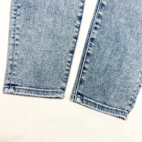 MOTHER Denim The Looker Ankle Fray Skinny Cigarette Jeans Twice Shy Light Wash Blue Size 30