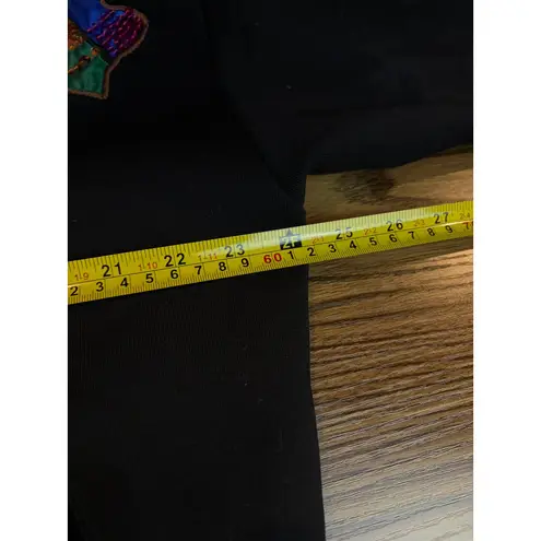 Vintage Gantos Hong Kong Puzzle Piece Appliqué Bomber Jacket 100% Cotton L Black Size M