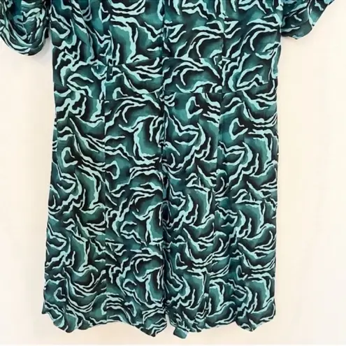 Whistles Asos Watercolour Zebra Print Dress Button Front V