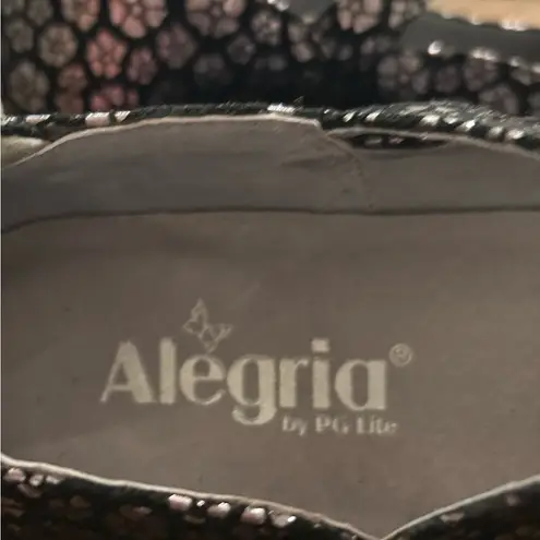 Alegria Black Silver Flowers Har-485 Harper mary jane heel women’s size 7.5