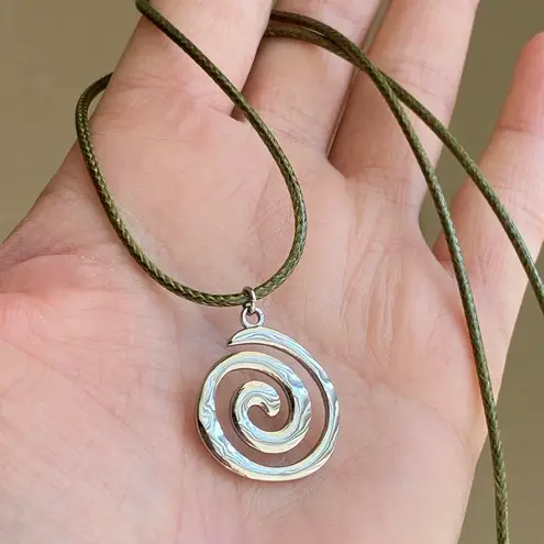 Handmade stainless steel spiral swirl uzumaki funky boho grunge style necklace🌀