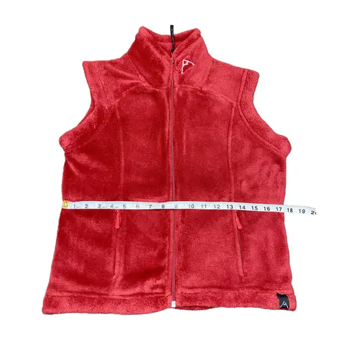 Avalanche Fleece Vest Womens Size Small Red Stand Collar Sleeveless Activewear