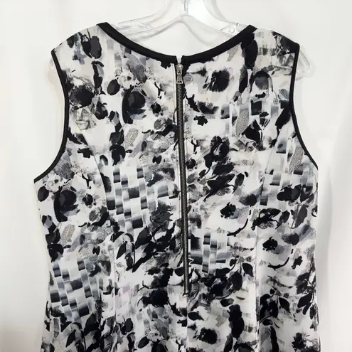 Seth Aaron Plus Size 20W Dress Sleeveless A Line Floral Scuba White Black 814