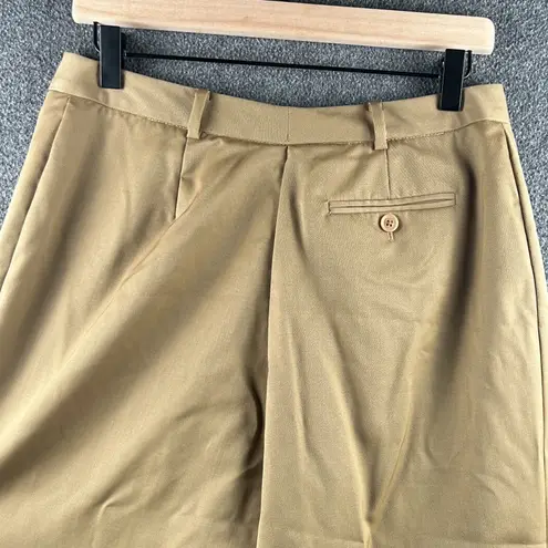 Women's 100% Wool Wide Leg Pant Size 12 Tan Satin