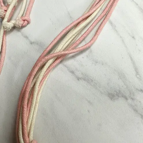 Womens Chunky Shell Chip Studded Tie Belt Boho Medium (M) Large (L) ✨ Pink