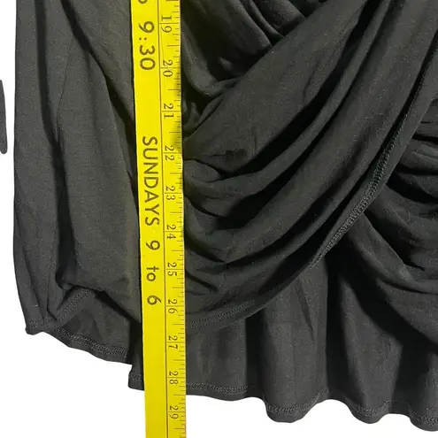 Three Bird Nest M Cross Front Long Sleeve Blouse Boho Casual Boutique with Tags Black Size M