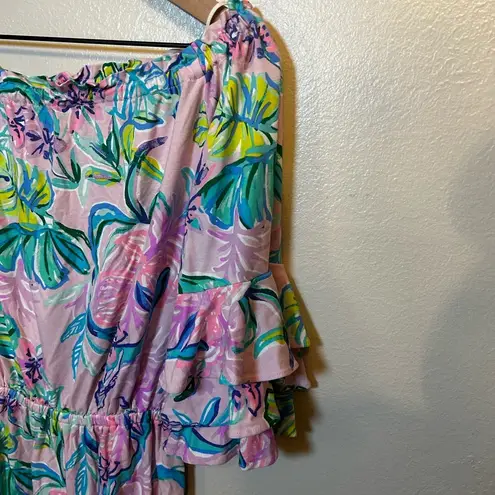 Lilly Pulitzer  Calla‎ Off the Shoulder Romper in Mermaids Under the Shade - Image 3
