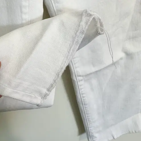 L'Agence NWT White Wide Leg Raw Hem Jeans - Size: 25