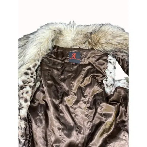 Adrienne Landau Women's Brown Leopard Print Faux Fur Vest Sz M SKU 5681