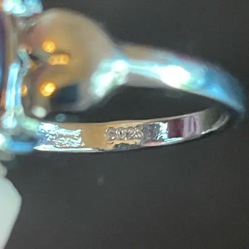 Amethyst Oval purple S925 silver ring size 6.5