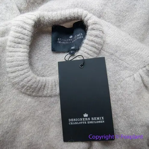 New! DESIGNER REMIX CHARLOTTE ESKILDSEN tyler Short Sleeve Wool Blend Sweater Gray