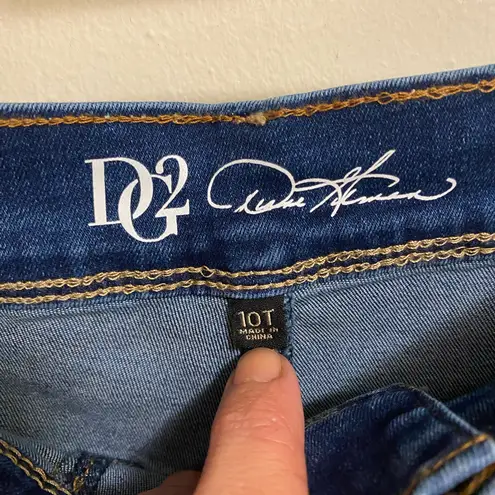 DG2 Diane Gilman Womens Dark Blue Wash Wide Snap Leg Denim Jeans 10T 30x34 NWT Size undefined