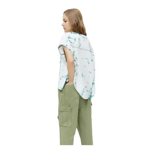 Urban Outfitters  BDG Blue Marble Tie Dye Hero Muscle Tee Oversize Size Med New