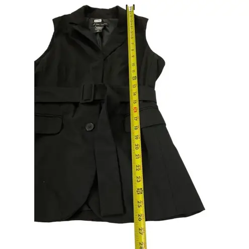 New York And Company Stretch Women Size 4 Black Blazer Vest Top H1-499P