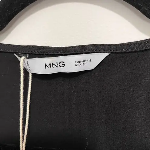 Mango  Black Sleeveless Women’s Shirt Ruffle Tank Top NWT Sz Small