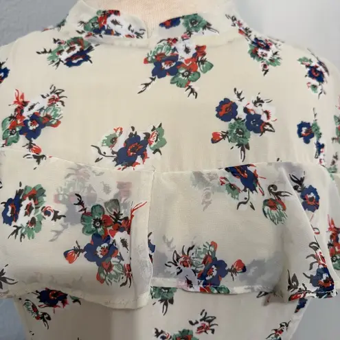 Sweet Salt Women Floral Homestead Classic Vintage Cream Lined Midi Dress Size 12 Green