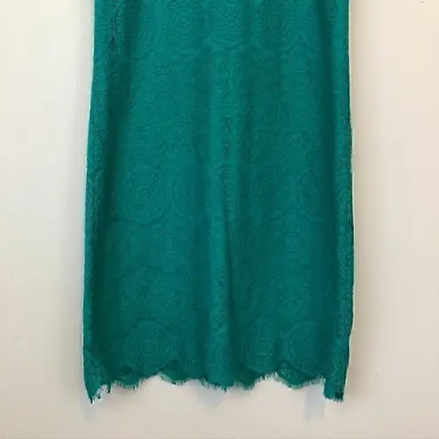 Laundry by Shelli Segal LAUNDRY SHELLI SEGAL Short Cap Sleeve Lace Shift Dress Teal Green Blue Party 10