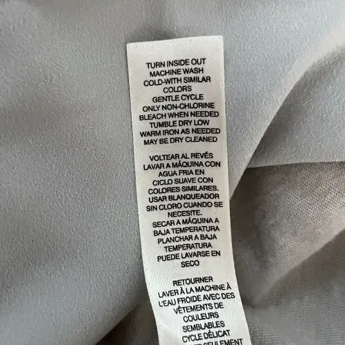 Chicos Shirt Womens XL Light Gray Embellished Mixed Media Updated Basic Party