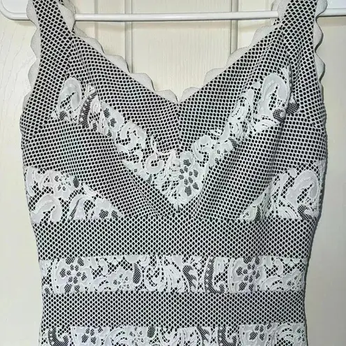 Alberto Makali NWOT White Black Bridal Wedding Bodycon Mini Dress Woman’s Size M