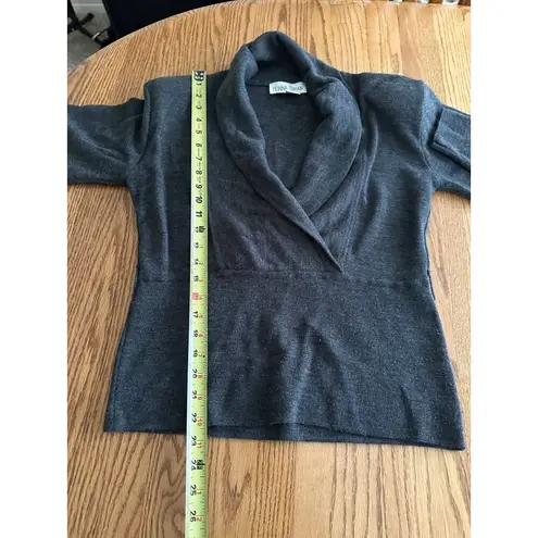 Vintage Donna Toran Wool Blend Gray 2pc Skirt Set Long Sleeve Size M Size M