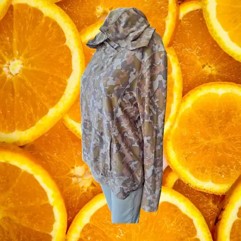 Gerry Pink White Tan Camo V Neck Hoodie Size Medium